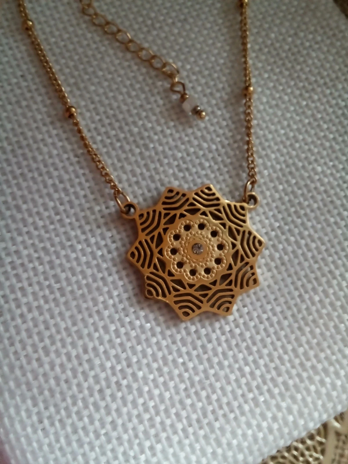 Collier bohème fleure zircon acier inoxydable